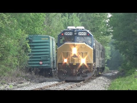 Testing the Bad Track? CSX Geo Train passing Moores Mills, NB on NBSR Saint Stephen Sub