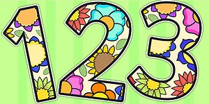 Flower A4 Display Numbers