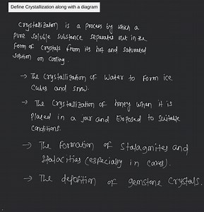 Define Crystallization along with a diagram... | Filo