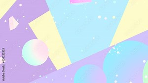 Looped abstract colorful geometric shapes motion graphics.