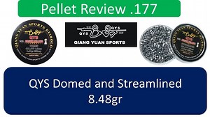 Pellet test - .177 calibre QYS in 8,48gr - Domed and Streamlined