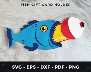Fishing Card Template, Fish Gift Card Holder, Birthday Card Download, DIY Fish Card, Cute Fishing Cut File, Fishing Card, Fishing Gift Card - Etsy