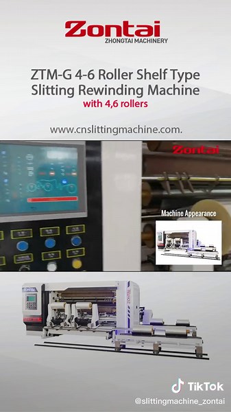 ZTM-G 4-6 Roller Shelf Type Slitting Rewinding Machine with 4,6 rollers.#slittingmachine #slittingrewindingmachine #machinemanufacturer #factory #machinesupplier #b2b