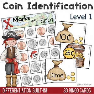 Money Bingo Game: Coin Identification   Coin Names & Coin Values | Pirate Theme