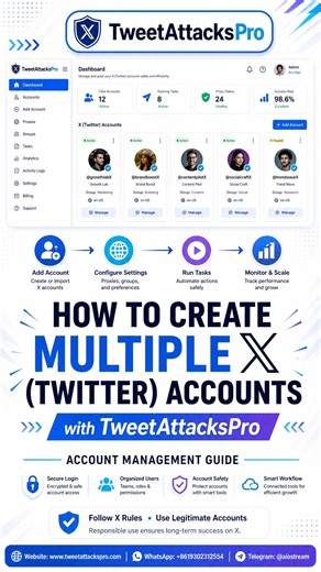 How to Create Multiple X (Twitter) Accounts with TweetAttacksPro #twittergrowth #xmarketing #xgrowth