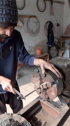 Open-End Spring Made from Thin Stainless Steel Wire on a Lathe Machine #inductance #halleffect