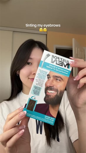 using just for men beard dye to tint my brows!! if you have thin eyebrows you need to try 🩷 #tintingbrows #eyebrowtint #justformeneyebrows #makeup #eyebrowtinting