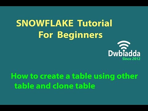HOW TO CREATE A TABLE USING OTHER TABLE AND CLONE TABLE IN SNOWFLAKE | Snowflake tutorial
