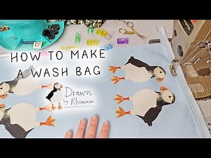 How to make a wash bag | Sewing tutorial | Drawn by Rhiannon