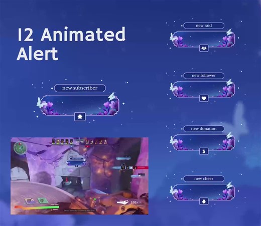 Animated Butterfly Cosmos Stream Pack: Dreamy Purple Night Sky for Twitch and Obs/streamlabs - Etsy