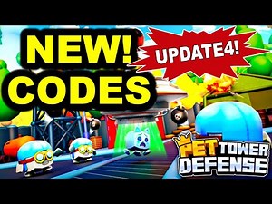 *NEW* ALL WORKING PET TOWER DEFENSE UPDATE 4 CODES IN ROBLOX