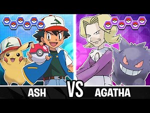 Ash vs Agatha - Pokemon Battle