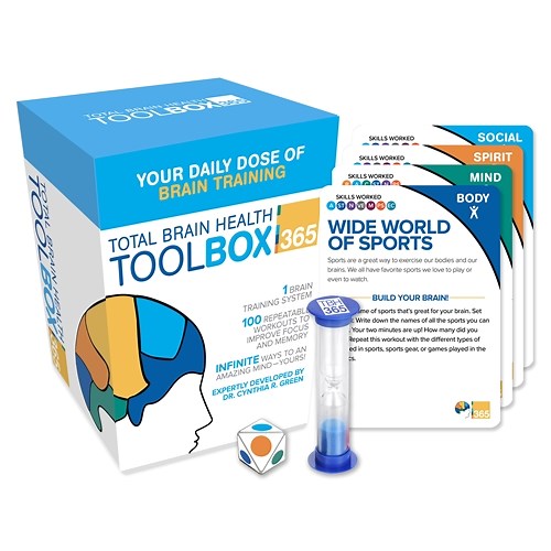 TOOLBOX365 | Total Brain Health | Mental Fitness Activity for Seniors and for those w/ Memory Loss or Dementia | Help Keep Your Brain Fit  | Alzstore
