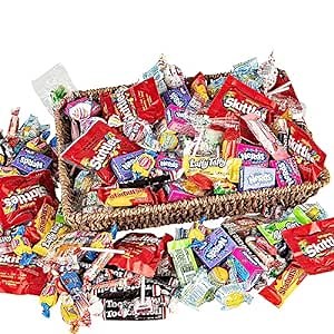 Candy Gift Basket By Snackadilly - 3 Pounds Of A delicious Assortment Of Favorite Candy In A Woven Basket -