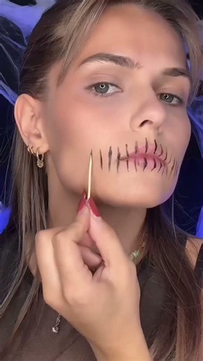 Easy Halloween skull makeup hack #makeup #makeuptutorial #halloween #halloweencostume #skull