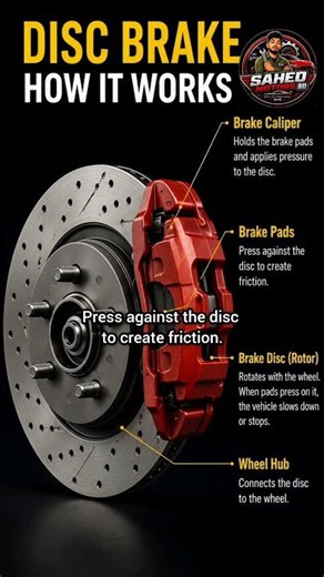 How Disc Brakes Work? | Disc Brake System Explained 🚗🔧 | SAHED MOTORS BD #automobile #discbrakepads