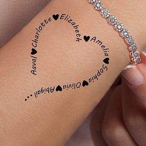 Custom Temporary Tattoo, Heart With Names (set of 3) - Etsy