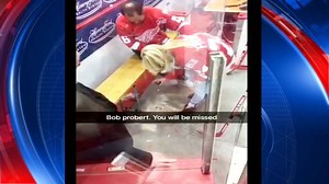 Video: Bob Probert's widow spreads his ashes in Joe Louis Arena penalty box