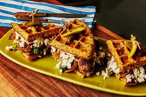 Falafel Waffle Sandwich