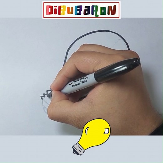 como dibujar un foco | Dibujos faciles | DibuBaron