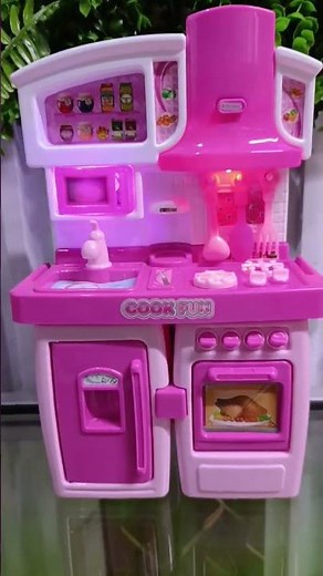 Kids Pink Toy Kitchen Set with Lights, Sounds & Accessories – Pretend Play Cooking Set for Toddlers