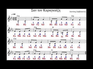 Σαν τον καραγκίοζη - Εισαγωγή με νότες και playback