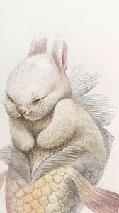 9.2K views · 206 reactions | Did you know you needed a cute bunny mermaid in your life today? We did. Love this darling piece coming to life by Oxana @oxanafominaartist #beautifulbizarre #contemporaryart #surrealart #bunny #cutebunny #originalcharacter #artcollectors #artmagazine #artinspo #art | Beautiful Bizarre Magazine | Facebook