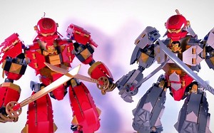 乐高MOC作品 幻影忍者71720 套内MOC 岩石机甲 火焰机甲