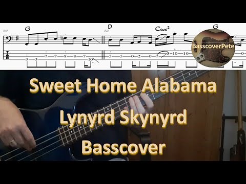 Lynyrd Skynyrd Sweet Home Alabama. Bass Cover Tabs Score Notation Chords Transcription