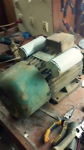 3 hp clutch motor double capacitor modified box.