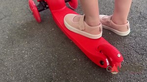 Red & Blue Mini 3 Wheel Scooter for Kids – Lean-to-Steer with LED Light-Up Wheels, Adjustable Handlebar, Wide Anti-Slip Deck, Smooth PU Wheels, Rear Foot Brake – Toddler Scooter for Ages 2+