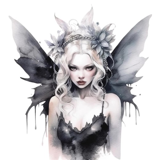 Watercolor Gothic Fairy Clipart | PNG Format for Commercial Use, Instant Download, 17 Transparent Images | Goth Clipart | Fantasy Art - Etsy