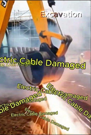 He Hit the Ground… Then This Happened! ⚡ JCB Strikes Live Cable #electric #cable #damage #short