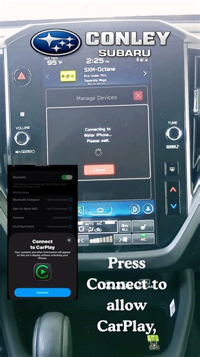 How to connect an iPhone to the Subaru 11.6" Multimedia System to use Apple CarPlay 📲