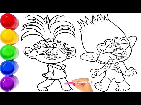 Poppy and Branch Drawing || Poppy Drawing || Trolls Drawing Easy
