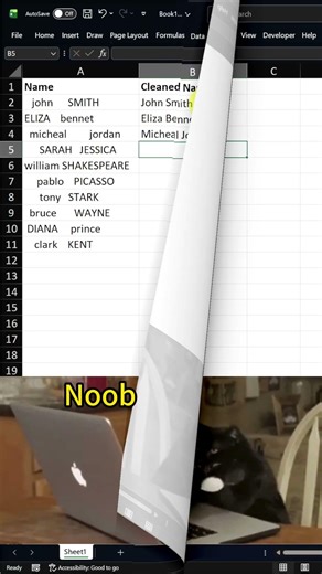 How to Clean Messy Data in Excel with TRIM and PROPER #excel #exceltips #exceltricks