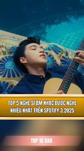 Top 5 nghệ sĩ âm nhạc được nghe nhiều nhất trên Spotify 3.2025 #casi | TOP 10 BXH