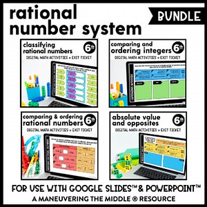 Rational Number System Digital Math Activity Bundle | Google Slides & Forms