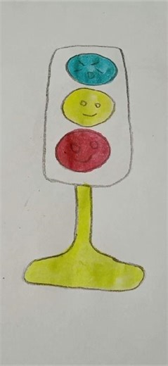 Cute Traffic Light Drawing | Easy Drawing for Kids | Simple Color Painting Tutorial