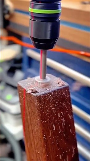 Making Precision Holes in Wood Blocks Using a Forstner Drill Bit #shorts
