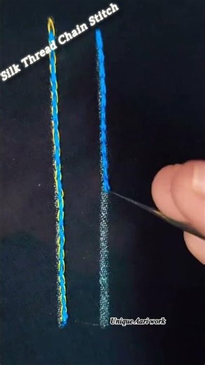 Silk Thread Chain Stitch 🪡🧵#shorts#tutorial#aariwork #kumbakonam