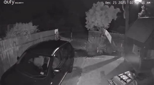 UAP Files Podcast on Instagram: "Captured on home CCTV on December 25th 2025 at 02:33am | Source states bright light on the fence is not the unusual lights. The fast moving light wizzing around the shot and then the unknown illumination of objects in the bottom right of the shot is of most interests. My thoughts - initially the fast moving object may be an inset, though when you re-watch and slomo, the instant direction change is lightning speed and much faster than I usually see when objects ar