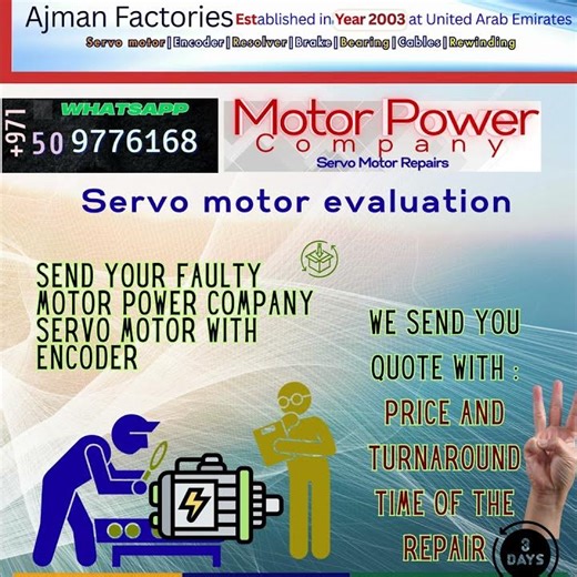 Motor Power Company ServoMotor need Repair? Encoder Fault? Local Service Center #dubai #uae #qatar