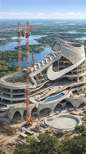 From Empty Land to a Giant Sneaker Building (Timelapse!) xây dựng 16 01