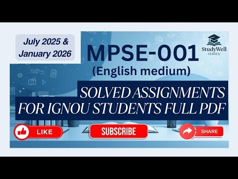MPSE-001 Solved Assignment 2025-26 in English || mpse1 solved assignment in english 2025-26