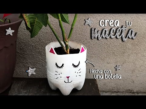 🐱 Como hacer UNA MACETA de GATO con MATERIAL RECICLADO