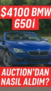 “$4,100’a BMW 650i Convertible aldım… EVET yanlış duymadın. Auction’dan böyle arabalar nasıl düşüyor, Amerikada Car Dealerlar Nasil Araba Aliyor? #viralvideo #reelsviral #fyp #reelsalgorithm #discover #bmw650i #bmwlife #bmwnation #carauction #auctioncars #copartfinds #manheimauction #usedcardealer #autodealerlife #carflipping #fliplife #carcommunity #carspotting#bmwtürkiye #arabasatınal #arabaalimsatim #sıfırgibi #uygunaraba #almanyadanasarjdegilamerika #yurtdisiarac #amerikaarabaları | Esat Sen
