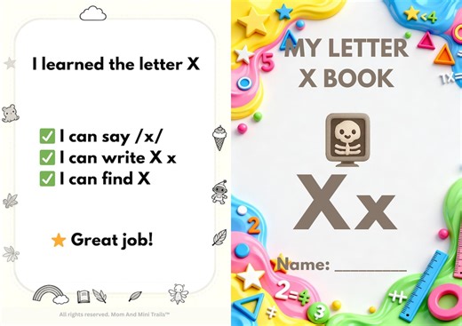 Letter X Mini Book | Preschool Phonics Worksheet (PDF Download) - Etsy