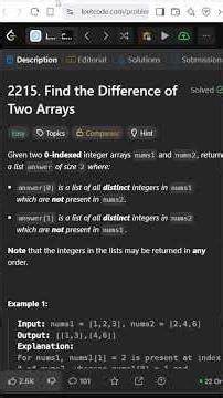 2215. Find the Difference of Two Arrays | Leetcode #coding #trending