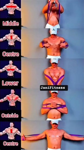😱Home Chest Workout with Resistance Bands Only 💪 #resistancebands #chestworkout